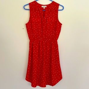Red Polka Dot Midi Dress